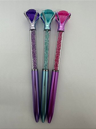 Caneta de Flitter com Pedraria - Importada