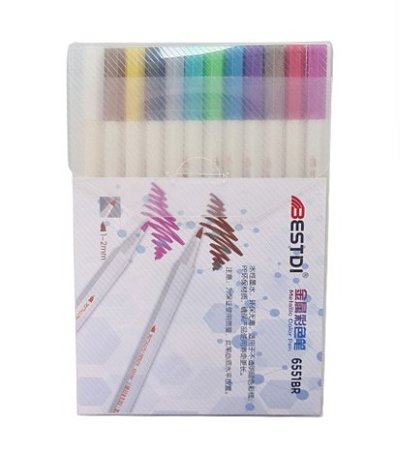 Brush Pen Metalizada - Estojo - Bestdi