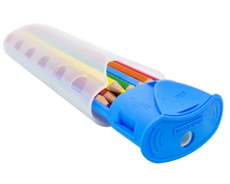 Lápis de cor 12 cores com case Criatic + apontador na tampa -  Cis