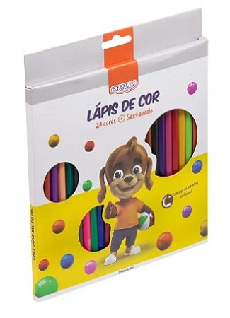 Lápis de cor de Resina Plástica, 24 cores - BRW