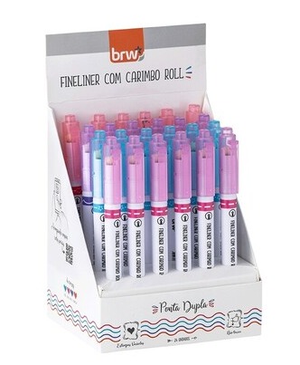 Caneta Fineliner 0,4mm com carimbo rollon