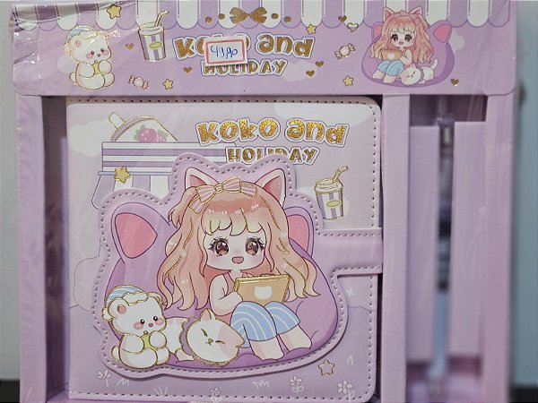 kit caderno luxo e caneta