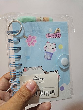 caderneta com mini caneta