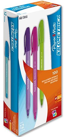 Caneta papermate kilometrica 100 colors