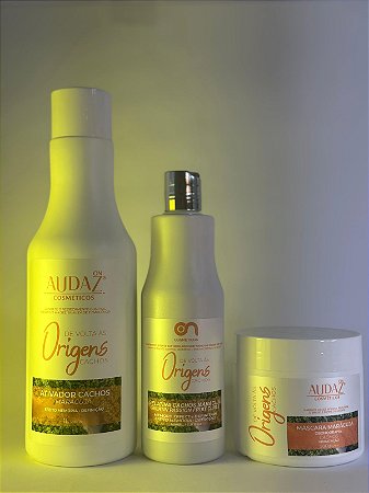 Kit Origens Maracujá Gelatina 500ml + Máscara 500g e Ativador 1 Litro.