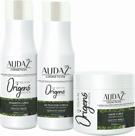 Kit Origens Cachos Shampoo 500ml, Ativador 500ml e Máscara 500g