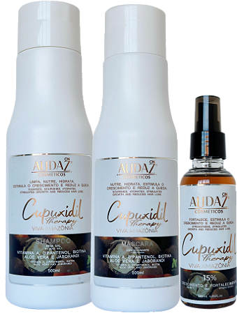 Kit Cupuxidil Therapy Shampoo 500ml + Máscara 500ml + Tônico 120ml