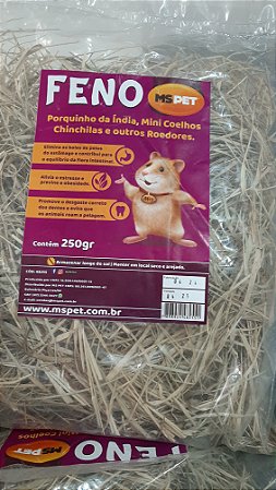 Feno para Porquinho da Índia Mini Coelhos Chinchilas 250g