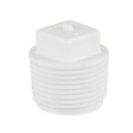 Plugue PVC Branco Roscável 3/4