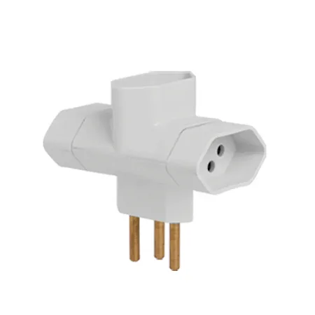 Plugue T 3 Saídas 10A 2P Branco