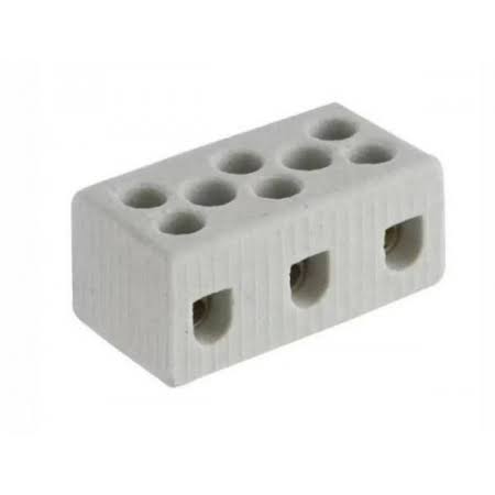 Conector 10mm 3 Polos Porcelana Foxlux