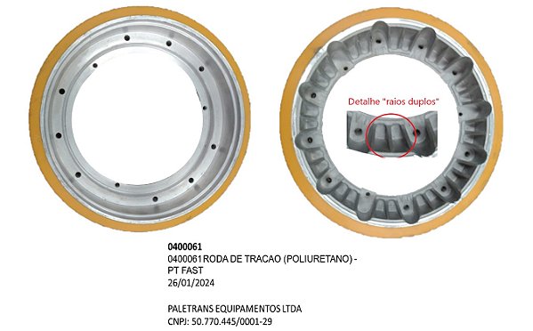 RODA DE TRACAO (POLIURETANO) - PT FAST - 0400061