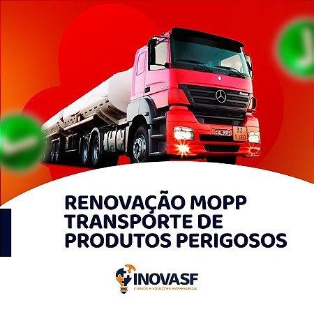 Curso online de Renovação MOPP - Transporte Produtos Perigosos