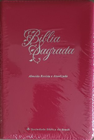 BIBLIA SAGRADA ALMEIDA CAPA MACIA COR PINK COM ZIPER