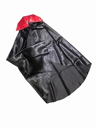 CAPA DE HALLOWEEN BRUXA PRETO E VERMELHO TAM P