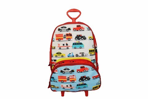 MOCHILA ESCOLAR DE RODINHAS CARROS