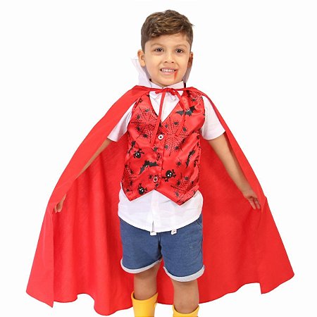 FANT COLETE VAMPIRO C/CAPA HALLOWEEN VERME A23