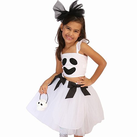 FANTASIA CONJ FANTASMINHA HALLOWEEN 2PC A23