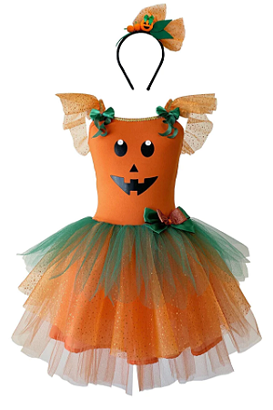 FANTASIA VESTIDO ABOBORA HALLOWEEN A23