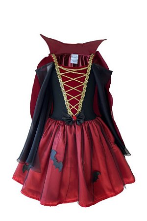 FANTASIA VESTIDO VAMPIRA DE LUXO HALLOWEEN A23