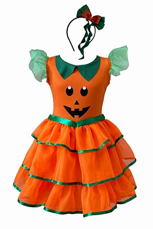 FANTASIA VESTIDO ABOBORA HALLOWEEN 2PC A22