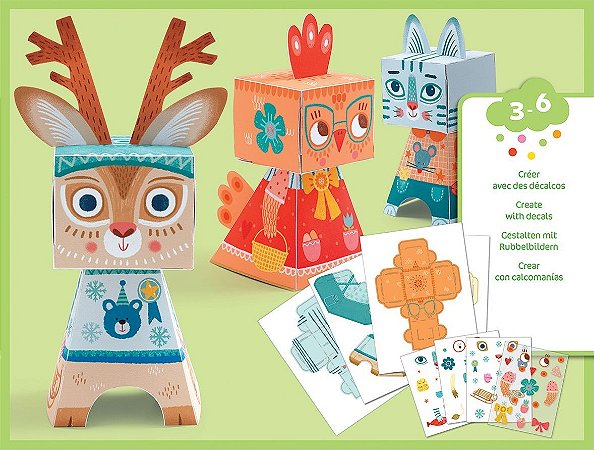 CRIACOES PAPEL E DECALQUES ANIMAIS DIVERTIDOS DJ09041