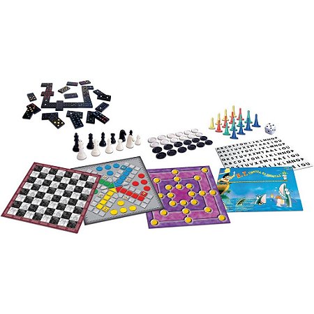 JOGOS CLASSICOS DAMA LUDO XADREZ TRILHA DOMINO FORCA