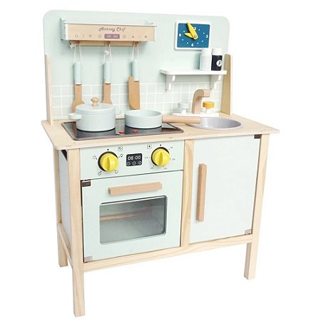 COZINHA DE MADEIRA VERDE COM JG 7 PC