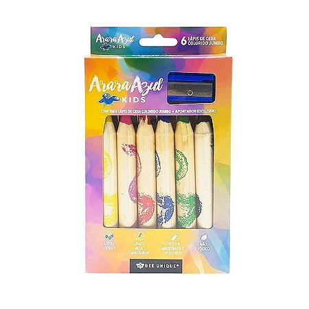 LAPIS DE CERA COLORIDO COM 6