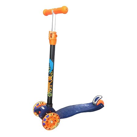 PATINETE RADICAL PLUS AZUL LARANJA COM LUZ