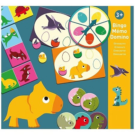 SET BINGO MEMORIA E DOMINO DINOSSAUROS