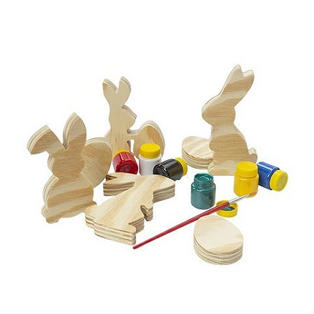 KIT PASCOA EM MADEIRA PARA COLORIR