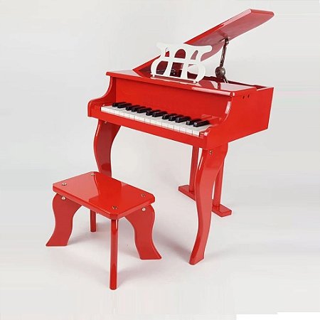 PIANO DE CAUDA INFANTIL 30 TECLAS VERMELHO