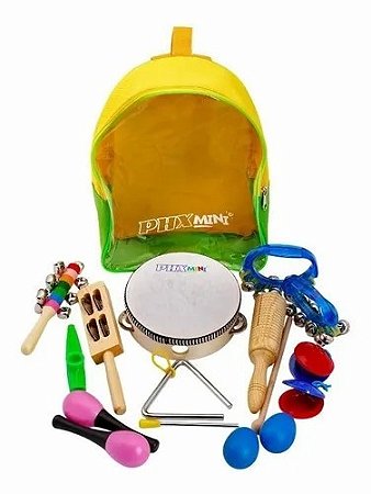 KIT BANDINHA MOCHILA 10 INSTRUMENTOS COM MOCHILA