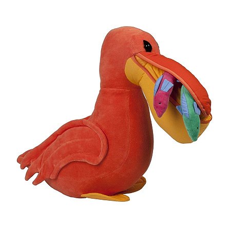 PELICANO COM 2 PEIXINHOS NO BICO