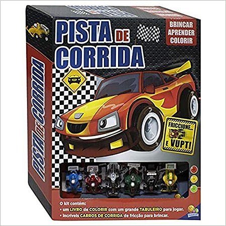 LIVRO BRINCAR APRENDER E COLORIR PISTA DE CORRIDA