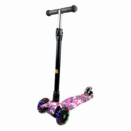 PATINETE FLASH RADICAL COM LUZ CAMUFLAGEM ROSA