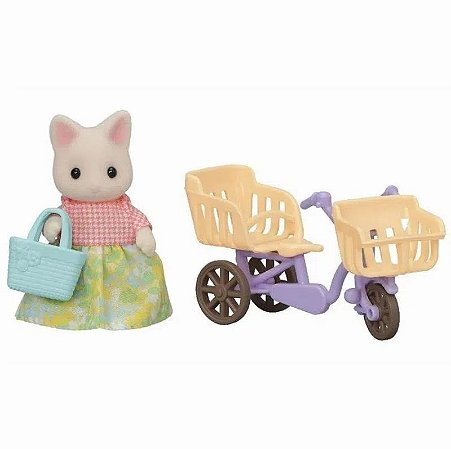 CONJUNTO PASSEIO DE BICICLETA MAMAE GATO PRIMAVERA