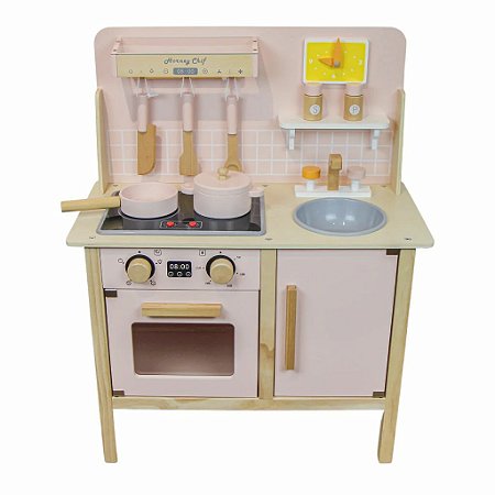 COZINHA DE MADEIRA ROSA COM JG 7 PC