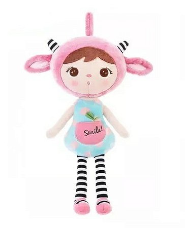 BONECA DE PANO ANGELA SMILE C VESTIDO AZUL
