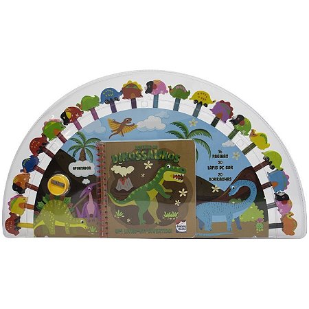 LIVRO KIT DIVERTIDO DESENHE OS DINOSSAUROS