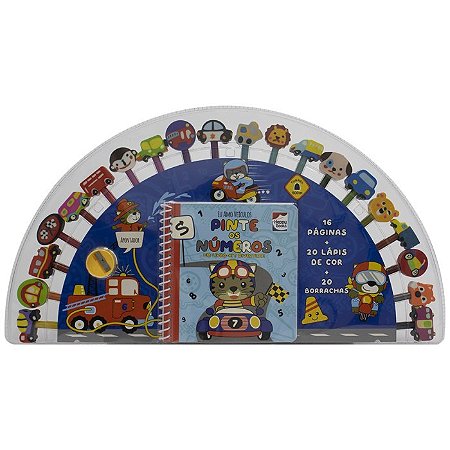 LIVRO KIT DIVERTIDO PINTE OS NUMEROS EU AMO VEICULOS