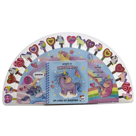 LIVRO KIT DIVERTIDO DESENHE OS UNICORNIOS