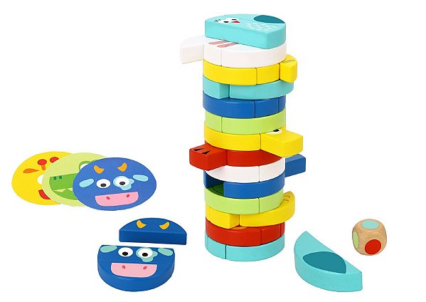 JOGO JENGA ANIMAIS CIRCULAR