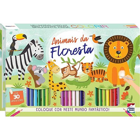 MEU INCRIVEL LIVRO BRILHANTE P/COLORIR FLORESTA