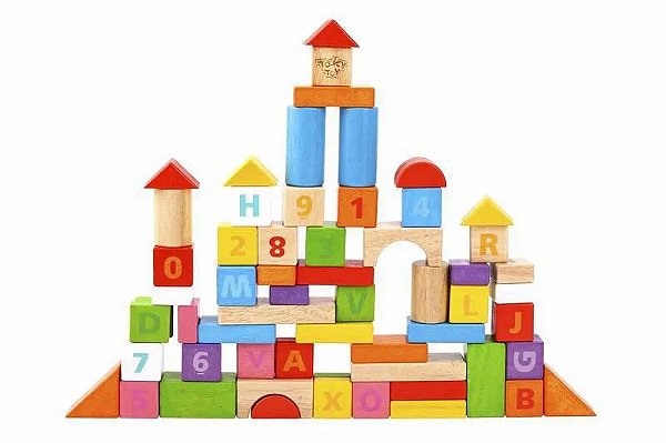BLOCOS DE MONTAR NUMEROS E LETRAS 70 PECAS