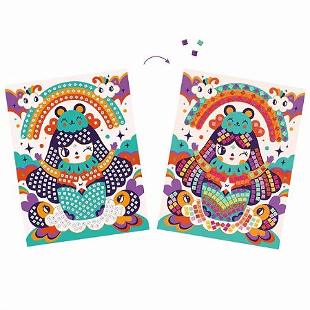 COLAGEM COM MOSAICOS KOKESHI