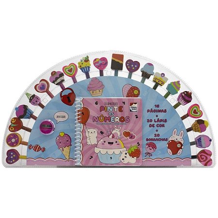 LIVRO KIT DIVERTIDO PINTE OS NUMEROS EU AMO DOCES