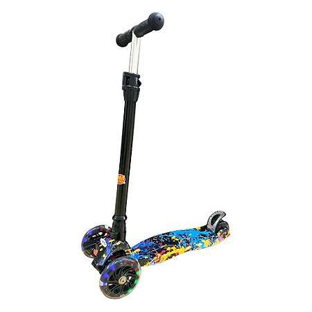 PATINETE FLASH RADICAL C LUZ NAS RODAS PRETO COLORIDO