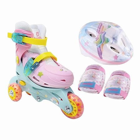 PATINS TRILINE UNICORNIO C ACESSORIOS 30 A 33